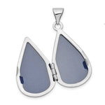 Load image into Gallery viewer, 14K White Gold 21mm Tear Drop Diamond Set Locket 30x21mm
