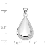Load image into Gallery viewer, 14K White Gold 21mm Tear Drop Diamond Set Locket 30x21mm
