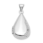 Load image into Gallery viewer, 14K White Gold 21mm Tear Drop Diamond Set Locket 30x21mm
