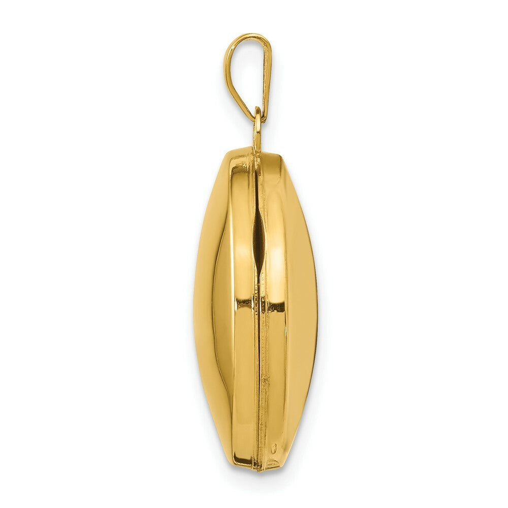 14K Yellow Gold 20mm Round Plain Domed Locket 28x21mm