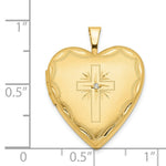 Load image into Gallery viewer, 14K Yellow Gold 20mm Diamond Set Cross Heart Locket
