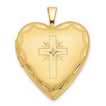 Load image into Gallery viewer, 14K Yellow Gold 20mm Diamond Set Cross Heart Locket
