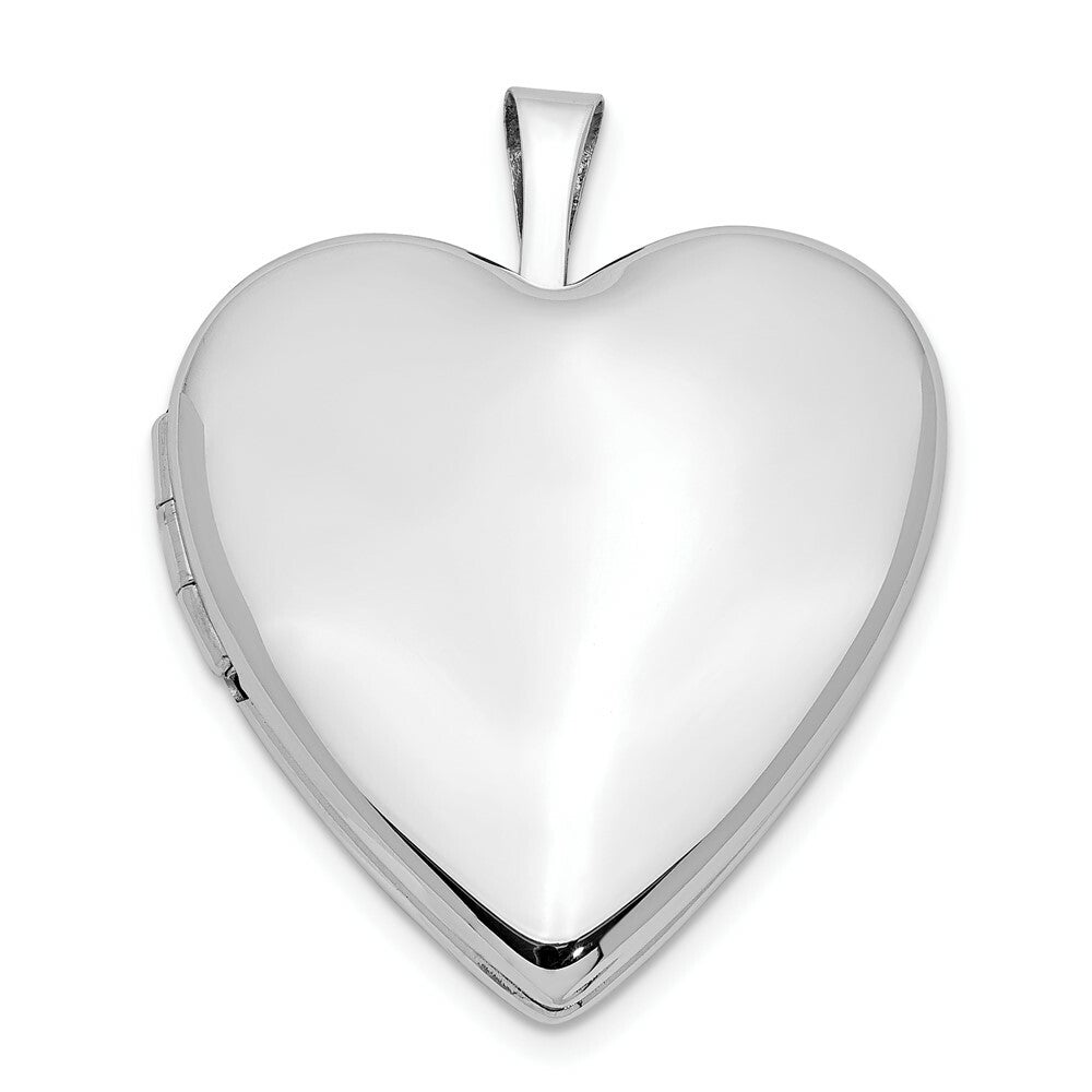 14K Yellow Gold 20mm White Gold Plain Polished Heart Locket 25x20mm