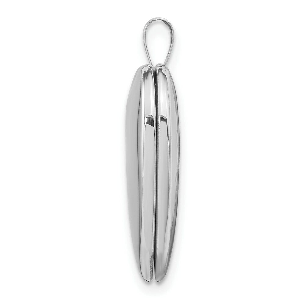 14K Yellow Gold 20mm White Gold Plain Polished Heart Locket 25x20mm