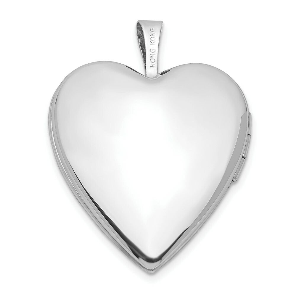 14K Yellow Gold 20mm White Gold Plain Polished Heart Locket 25x20mm