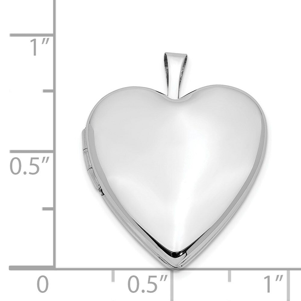 14K Yellow Gold 20mm White Gold Plain Polished Heart Locket 25x20mm