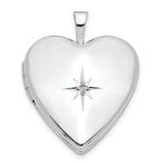 Load image into Gallery viewer, 14K Yellow Gold 20mm White Gold w/ Diamond Heart Locket 25x20mm
