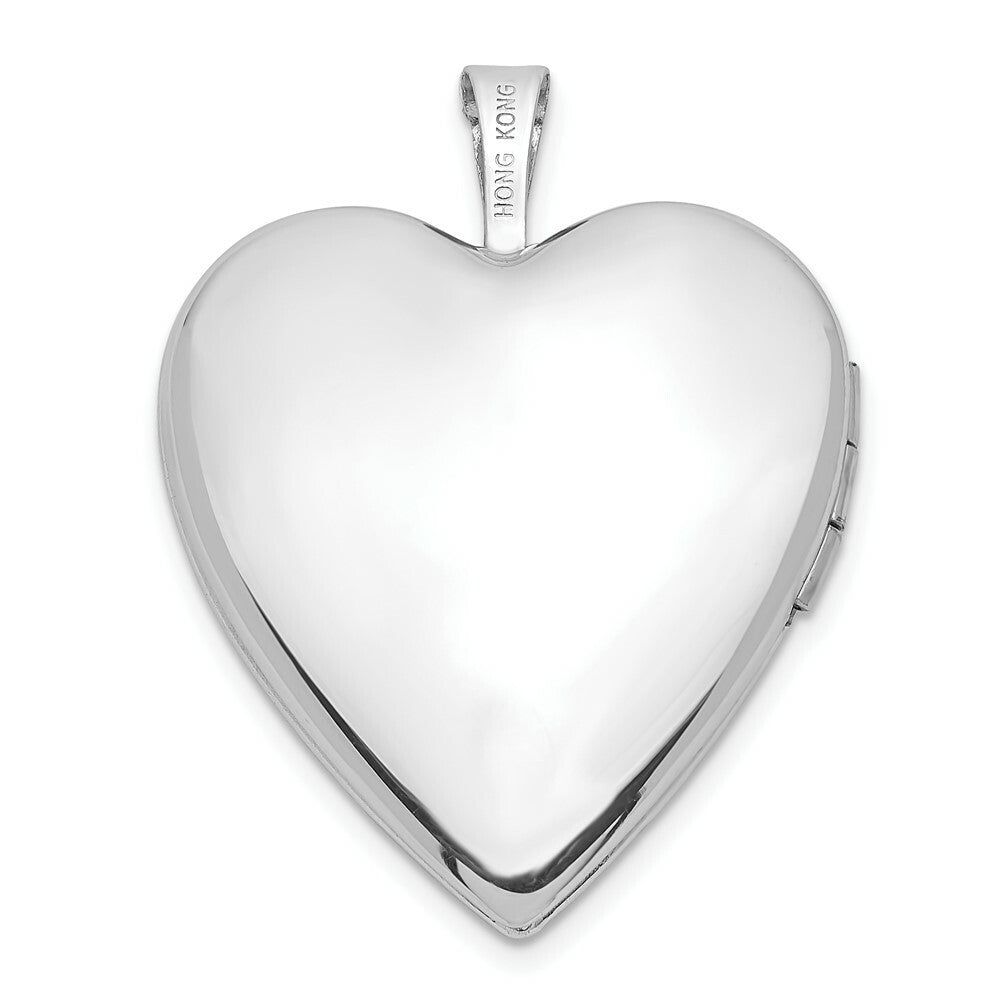 14K Yellow Gold 20mm White Gold w/ Diamond Heart Locket 25x20mm