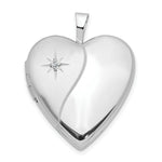 Load image into Gallery viewer, 14K Yellow Gold 20mm White Gold Polished Satin w/ Diamond Heart Locket 25x20mm
