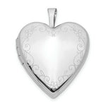 Load image into Gallery viewer, 14K White Gold 20mm Flower Vine Border Heart Locket 25x20mm

