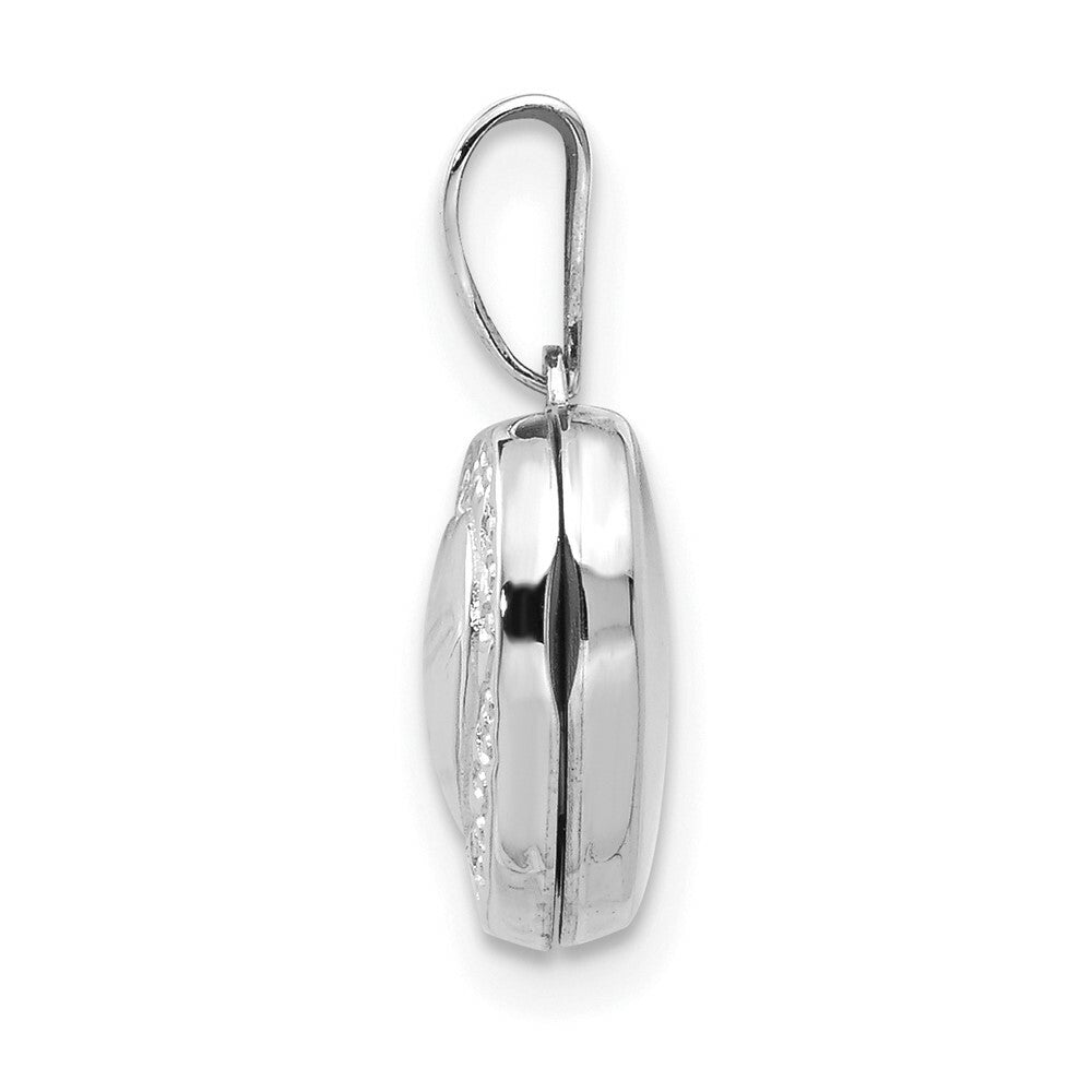 14K White Gold Polished Heart-Shaped Scrolled Locket 15x10mm