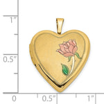 Load image into Gallery viewer, 14K Yellow Gold 20mm Enamel Rose Heart Locket 24x20mm
