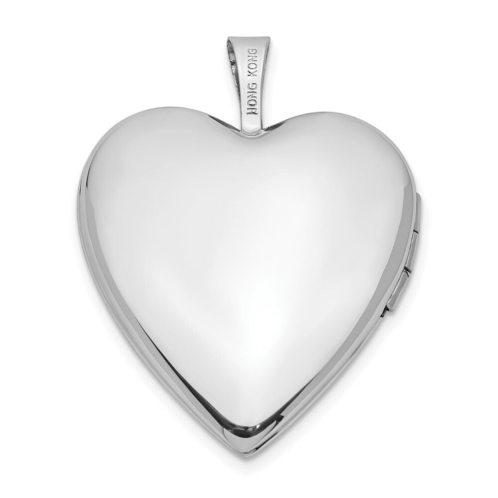 14K Yellow Gold 20mm White Gold Mom w/ Hearts Heart Locket 24x20mm