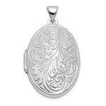 Load image into Gallery viewer, 14K White Gold Scroll Oval Locket 26x20mm
