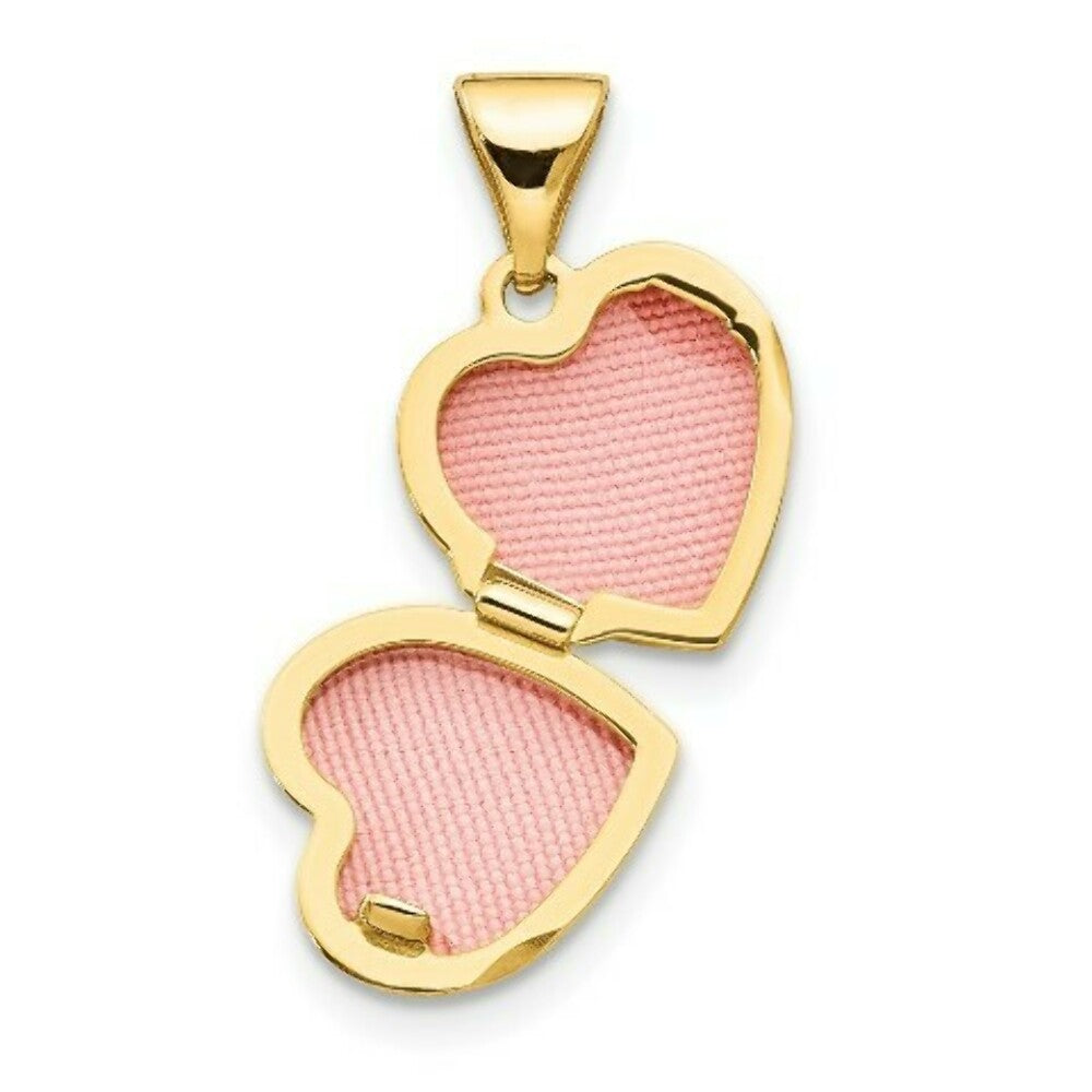 14K Yellow Gold Floral Heart Locket 15x10mm
