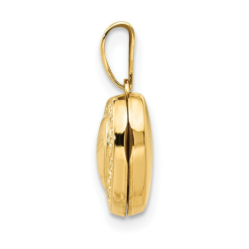 14K Yellow Gold Heart Locket 15x10mm