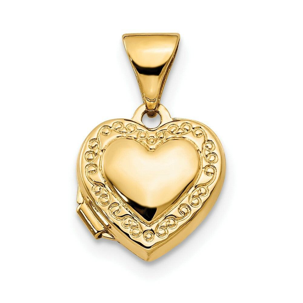14K Yellow Gold Heart Locket 15x10mm