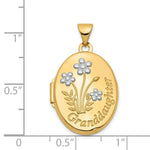 Load image into Gallery viewer, 14K Yellow Gold with Rhodium 21mm Oval Granddaughter Locket 21x17mm
