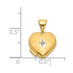 Load image into Gallery viewer, 14K Yellow Gold 12mm Heart with Diamond Locket 12x12mm
