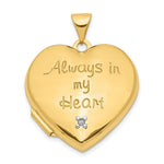 Load image into Gallery viewer, 14K Yellow Gold 21mm Heart with Diamond Locket (Heart Charm Inside Locket) 21x22mm
