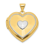 Load image into Gallery viewer, 14K Yellow Gold w/Rhodium 21mm Heart Locket (Key Charm Inside Locket) 21x21mm
