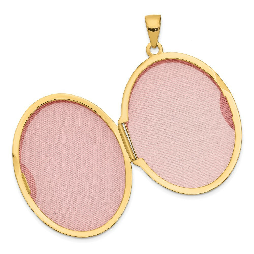 14K Yellow Gold 31mm Oval Scroll Locket 31x25mm