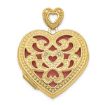 Load image into Gallery viewer, 14K Yellow Gold 24mm Heart w/Diamond Vintage Locket 24x25mm
