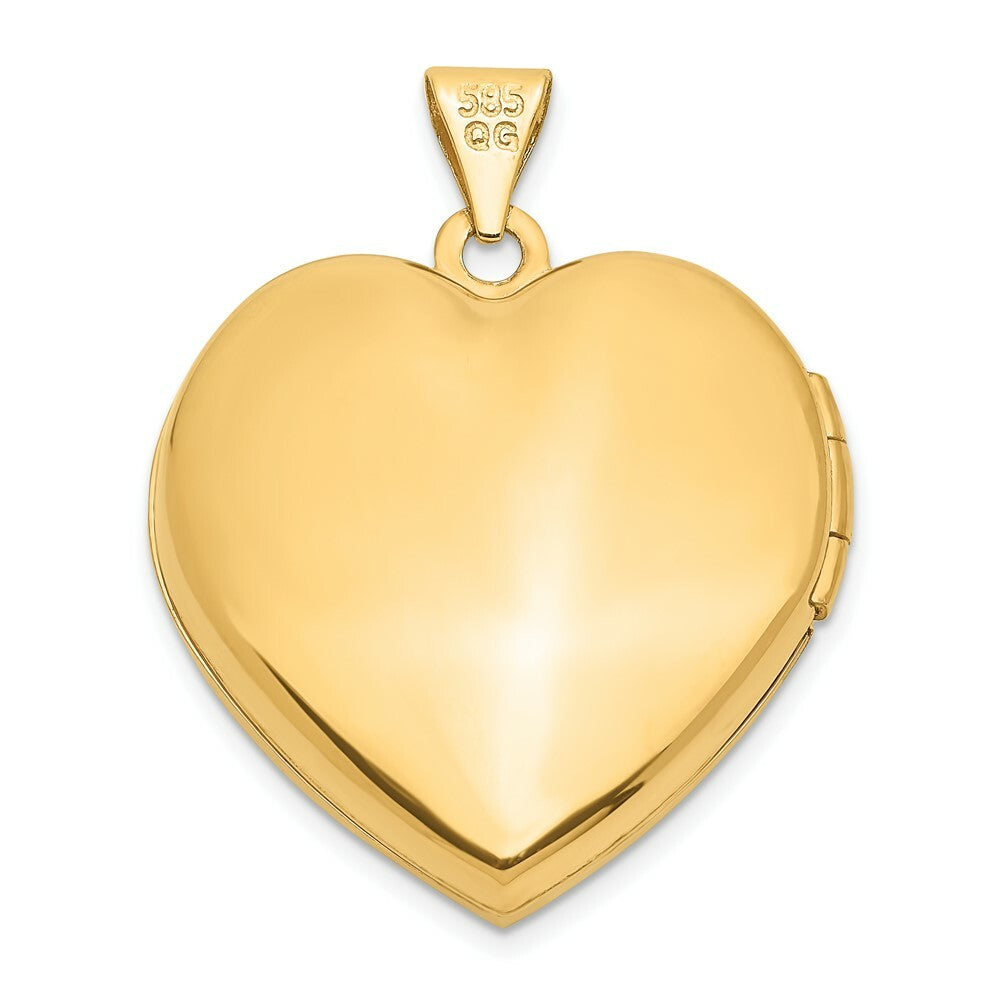 14K Yellow Gold 21mm Heart Locket 21x21mm