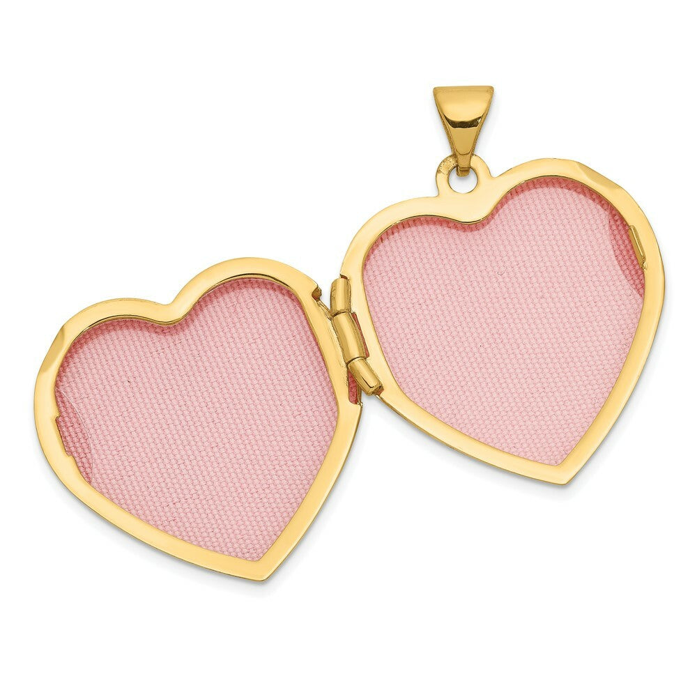 14K Yellow Gold 21mm Heart Locket 21x21mm