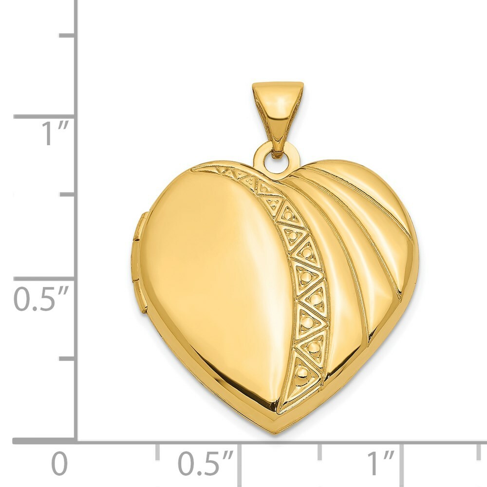 14K Yellow Gold 21mm Heart Locket 21x21mm