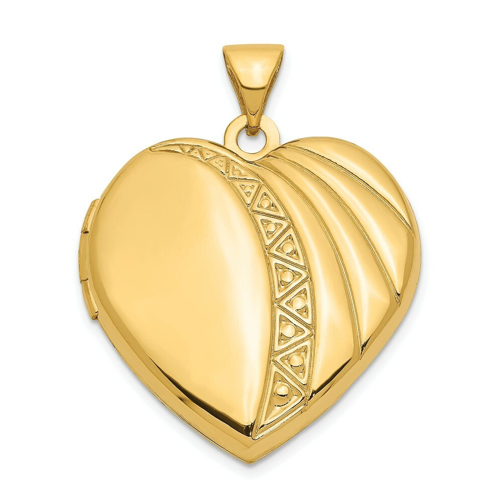 14K Yellow Gold 21mm Heart Locket 21x21mm