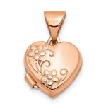 Load image into Gallery viewer, 14K Rose Gold 10mm Floral Heart Locket
