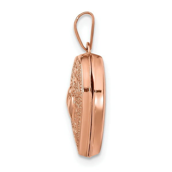 14K Rose Gold 15mm Heart Locket