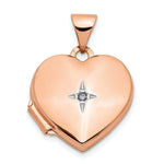 Load image into Gallery viewer, 14K Rose Gold Polished 15mm Heart with Diamond Locket
