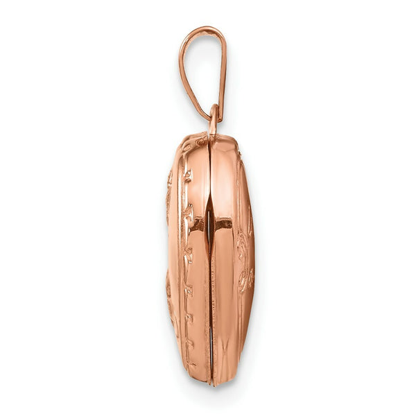 14K Rose Gold 15mm Reversible Heart Locket