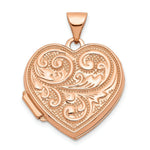 Load image into Gallery viewer, 14K Rose Gold 18mm Scrolled Love you always Heart Locket
