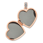 Load image into Gallery viewer, 14K Rose Gold 18mm Vintage Heart w/Diamond blk interior Locket
