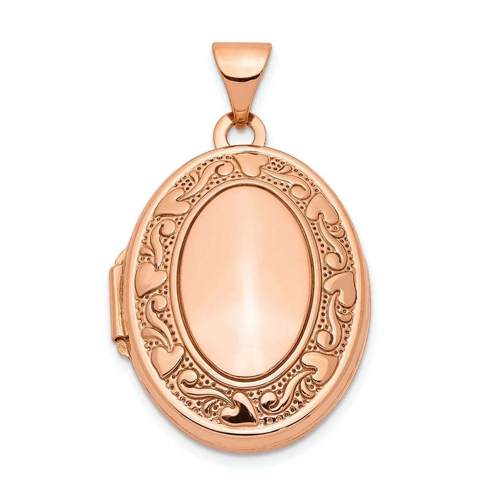 14K Rose Gold 21mm Oval Locket