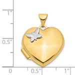 Load image into Gallery viewer, 14K Two-tone Gold 18mm Heart w/Butterfly Locket
