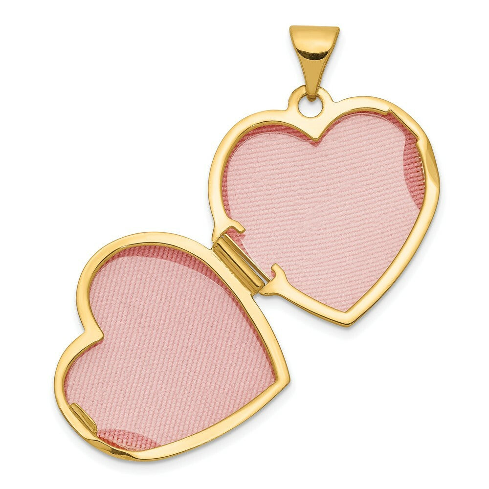 14K Two-tone Gold 18mm Heart w/Butterfly Locket