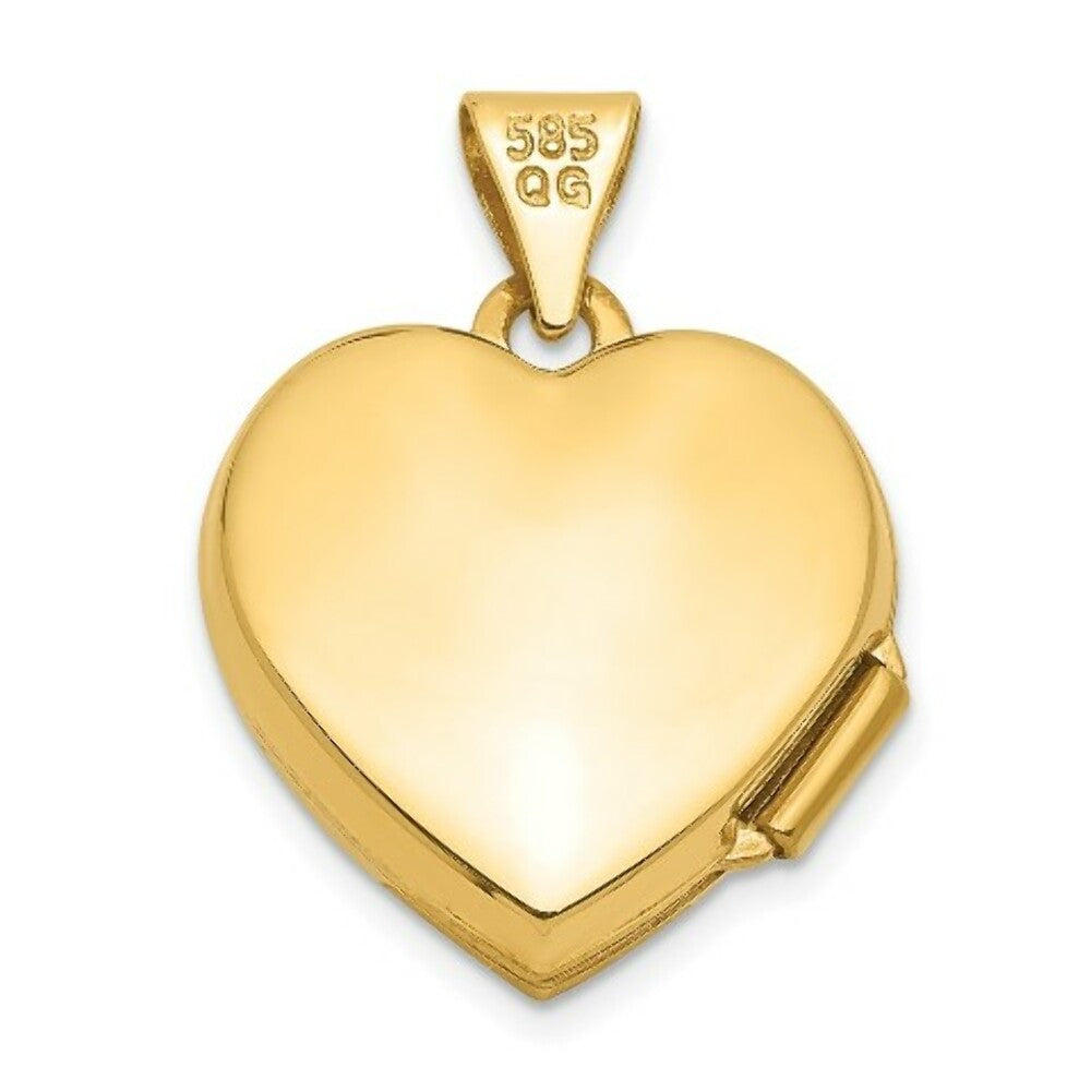 14K Yellow Gold 15mm Heart Locket