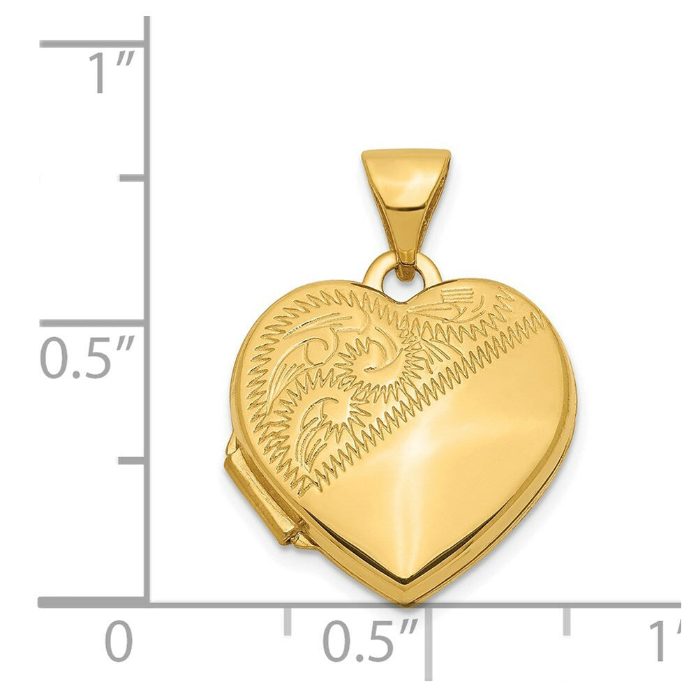 14K Yellow Gold 15mm Heart Locket