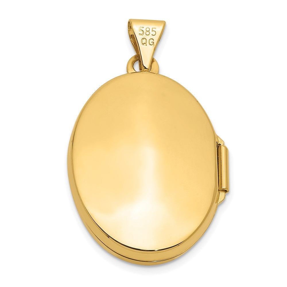 14K Yellow Gold 21x16mm Oval Tree Locket