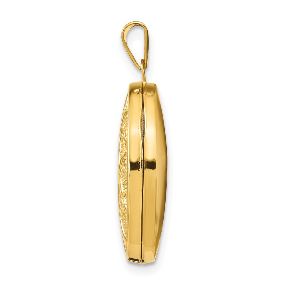 14K Yellow Gold 21x16mm Oval Tree Locket