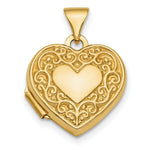 Load image into Gallery viewer, 14k Yellow Gold Polished Fancy Scroll 15mm Heart Locket

