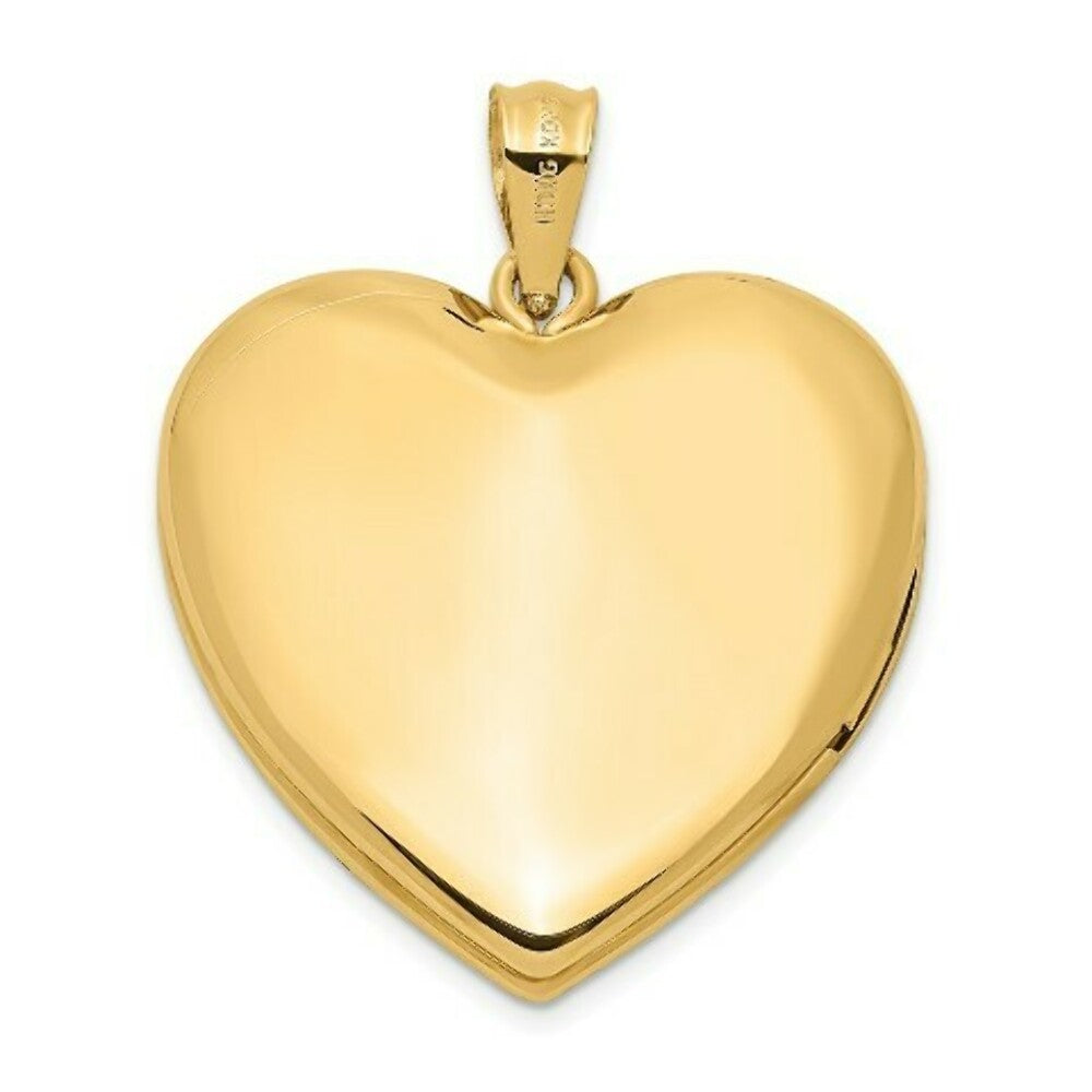 14k Yellow Gold 24mm with Dia. Star Design Ash Holder Heart Locket