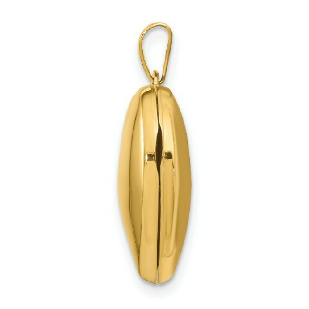 14K Yellow Gold Plain Heart Locket 24x19mm