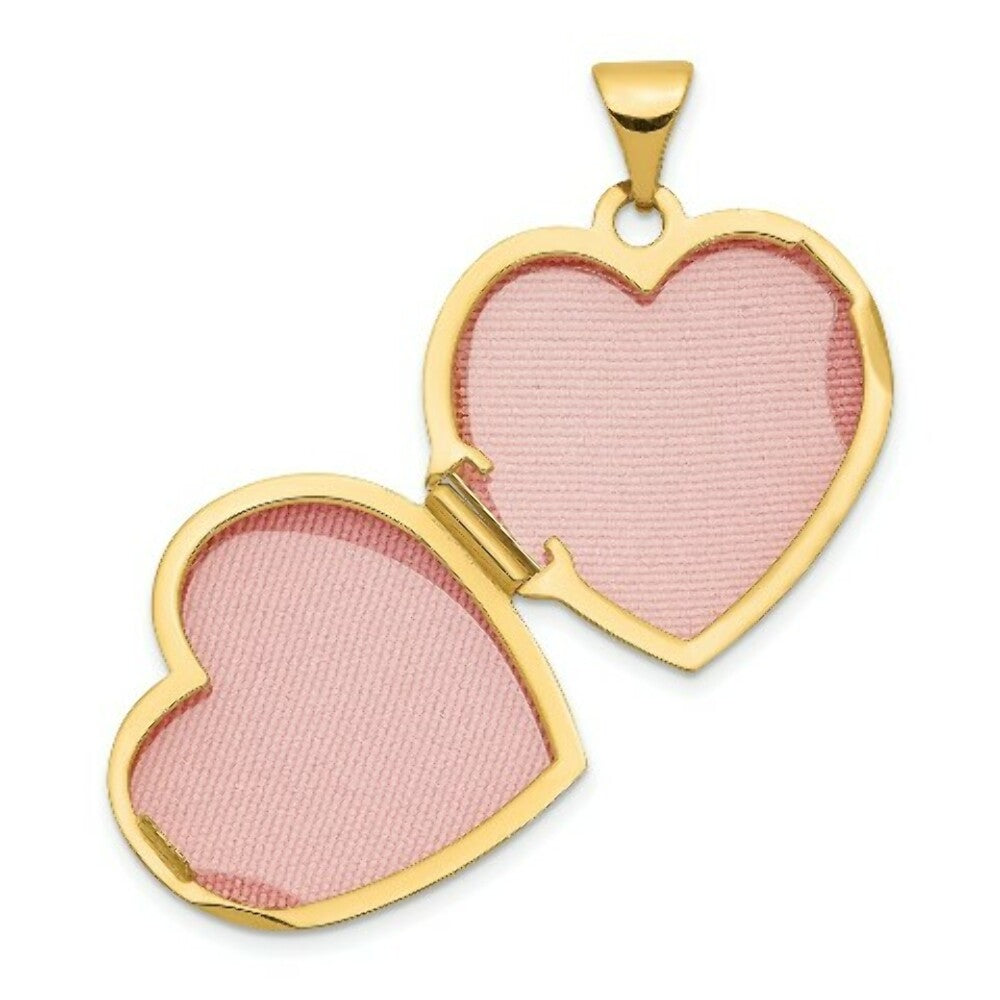 14K Yellow Gold Plain Heart Locket 24x19mm