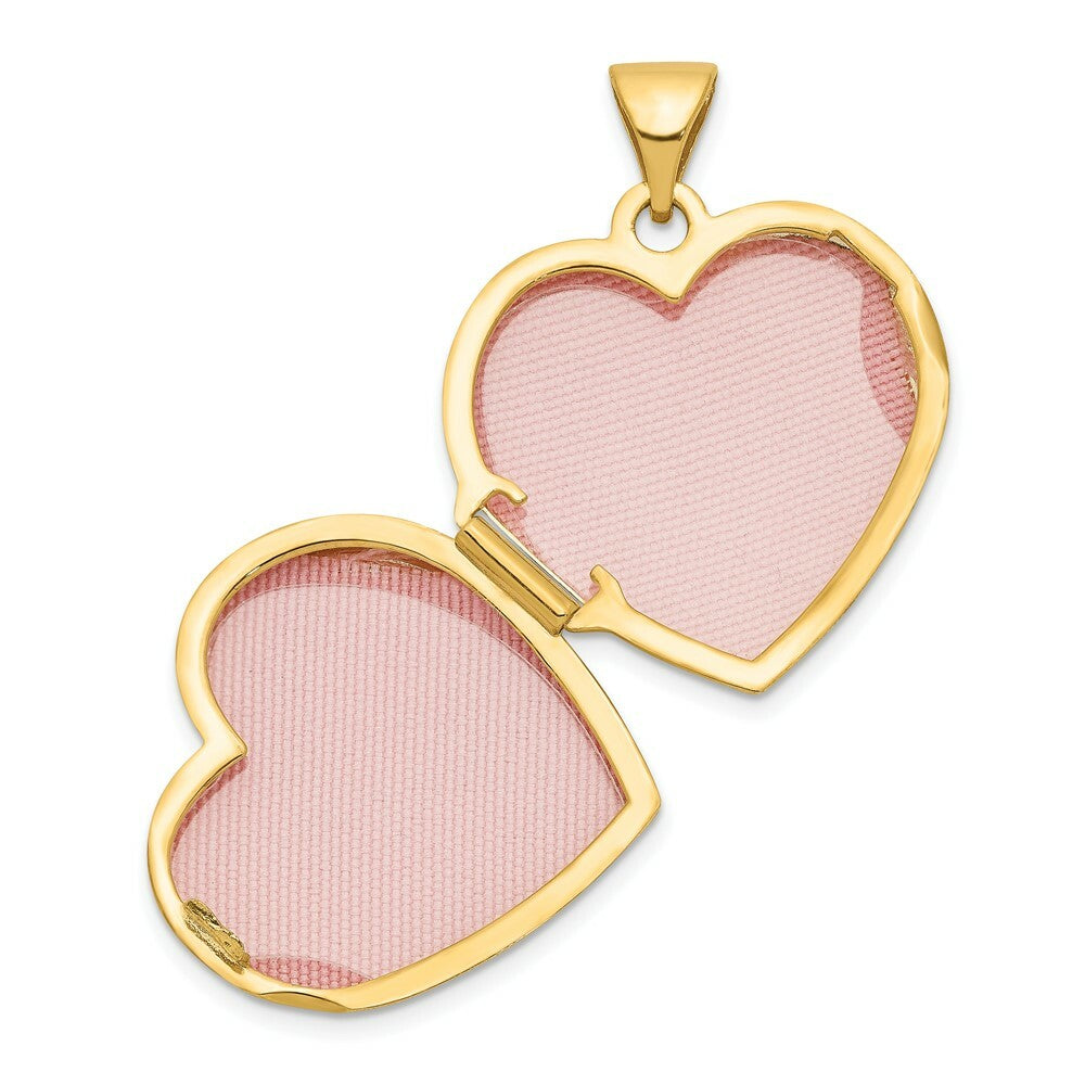 14K Yellow Gold Double Heart Locket 24x19mm