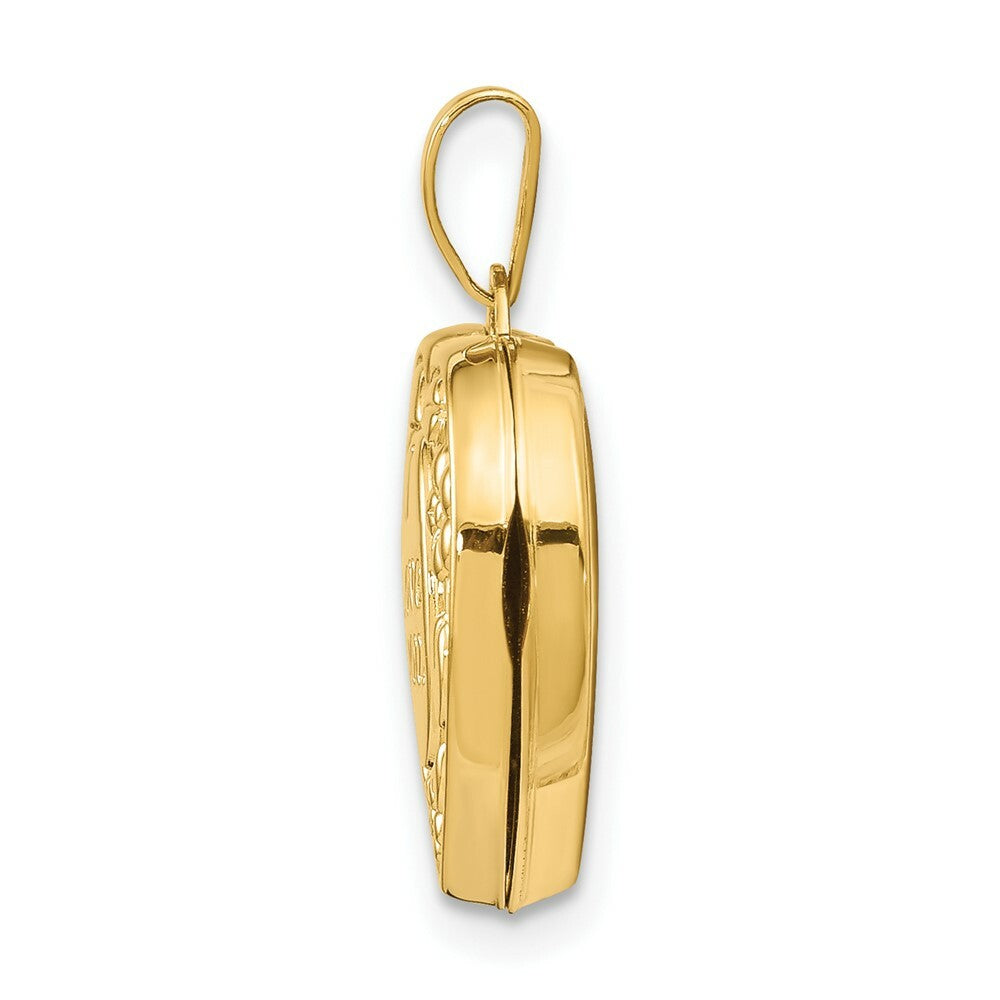 14K Yellow Gold I Love You Heart Locket 21x15mm